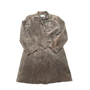 Vintage Linea Louis Dell'Olio Suede Leather Jacket Brown Button Coat M